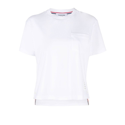 Shop Thom Browne White Rwb Tab Cotton T-shirt