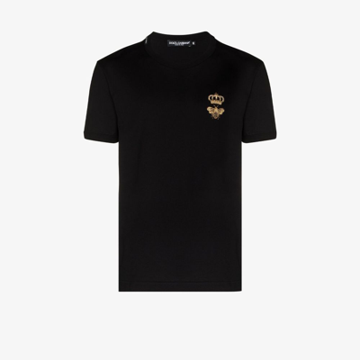 Shop Dolce & Gabbana Bee And Crown T-shirt - Men's - Cotton/metallized Polyester/polyamide/polyesterviscose In Black