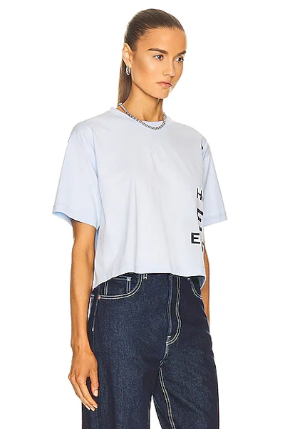 Shop Burberry Laney Cropped T-shirt In Pale Blue