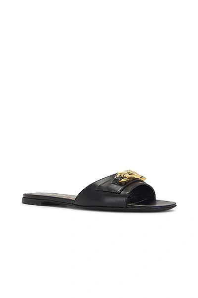 Shop Valentino V Logo Chain Slides In Nero