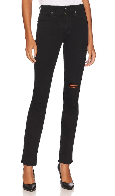 Shop Levi's 724 High Rise Straight In Black Pixel