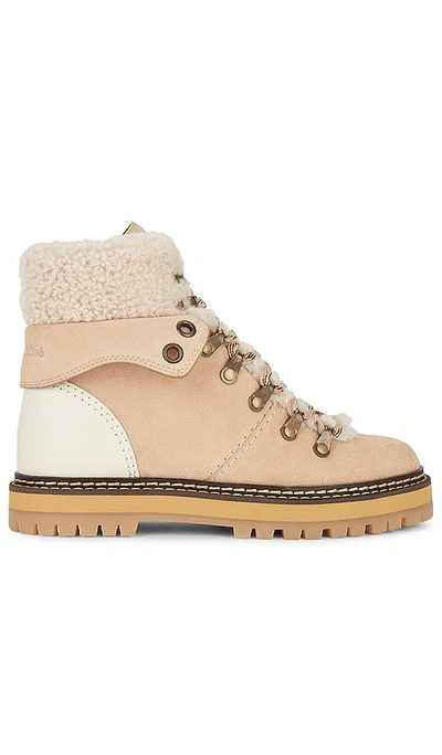 Shop See By Chloé Eileen Boot In Beige & Ivory