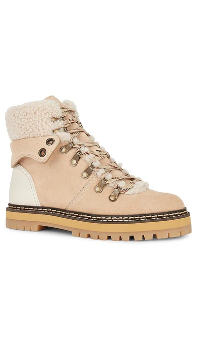 Shop See By Chloé Eileen Boot In Beige & Ivory