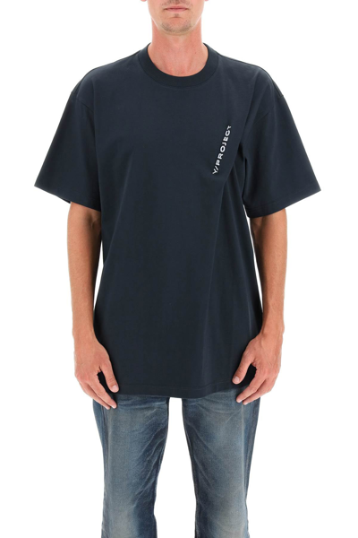 Shop Y/project Y Project Short-sleeved T-shirt With Pinched Logo In Blue