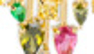 Cz By Kenneth Jay Lane Mixed Cz Front-facing Teardrop Chandelier Earrings In Multi