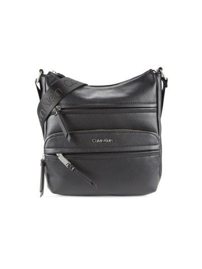 Shop Calvin Klein Women's Kiara Faux Leather Crossbody Bag In Black
