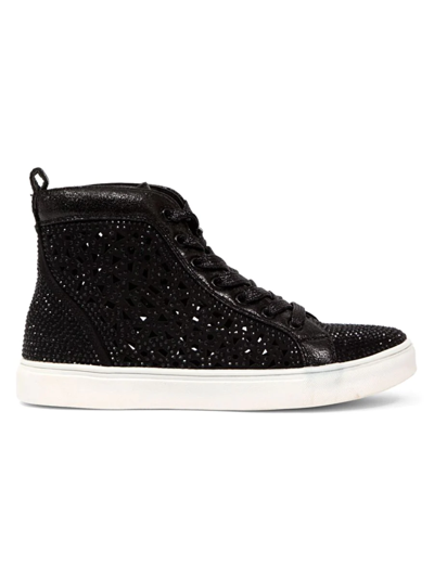 Shop Lady Couture Women's Embellished High Top Sneakers In Black