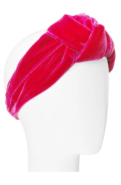 Shop L Erickson Knotted Head Wrap In Fuchsia