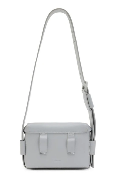 Shop Allsaints Frankie Leather Crossbody Bag In Cement Grey