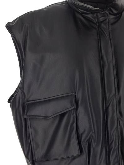 Shop Ombra Faux Leather Gilet In Black