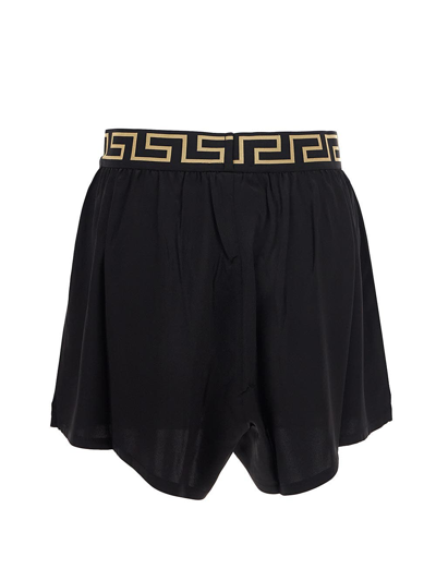 Shop Versace Black Silk Underwear Shorts