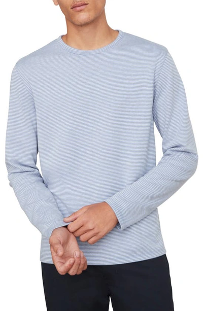 Shop Vince Double Stripe Long Sleeve T-shirt In Coastal/ Colony Blue