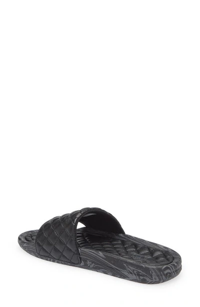 Shop Apl Athletic Propulsion Labs Lusso Quilted Slide Sandal In Black / Anthracite / Marble