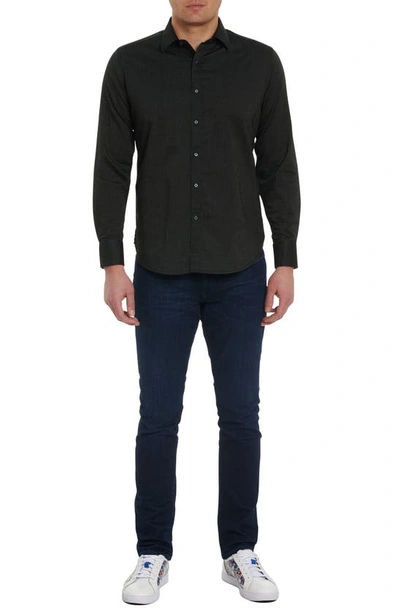 Shop Robert Graham Serpens Cotton Blend Button-up Shirt In Black