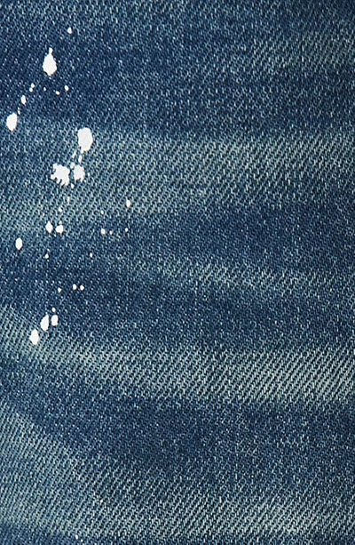 Free People We The Free Moxie Barrel Paint Splatter Jeans In Timeless Blue