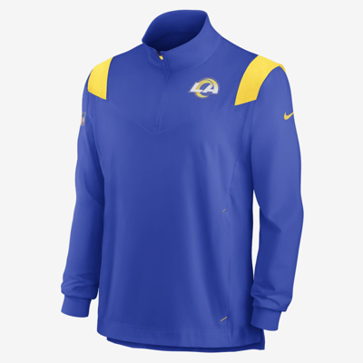 Shop Nike Men's Repel Coach (nfl Los Angeles Rams) 1/4-zip Jacket In Blue