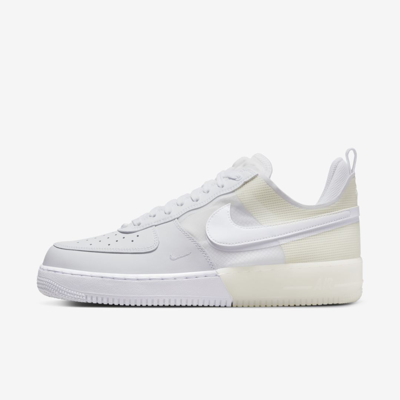 Shop Nike Men's Air Force 1 React Shoes In White