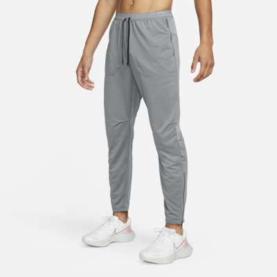 Shop Nike Men's Phenom Dri-fit Knit Running Pants In Grey