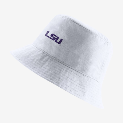 Shop Nike Unisex College (lsu) Bucket Hat In White