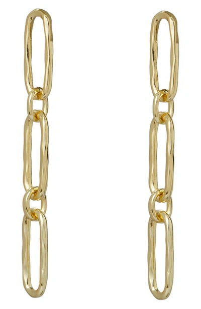 Shop Argento Vivo Sterling Silver Hammered Chain Drop Earrings In Gold