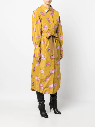 Shop Patou Embroidered Two-part Shirt Dress In Gelb