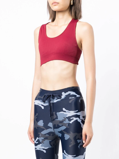 The Upside Anna Ribbed Stretch-knit Sports Bra In Red