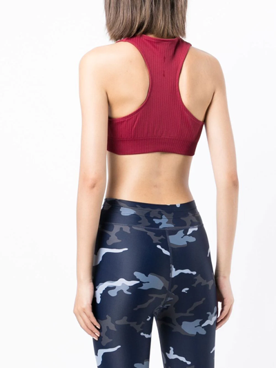 The Upside Anna Ribbed Stretch-knit Sports Bra In Red