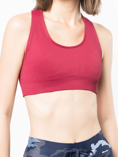 The Upside Anna Ribbed Stretch-knit Sports Bra In Red