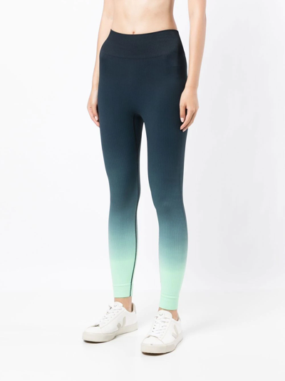 The Upside Seamless Gradient-effect Leggings In Blue