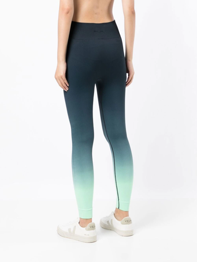 The Upside Seamless Gradient-effect Leggings In Blue