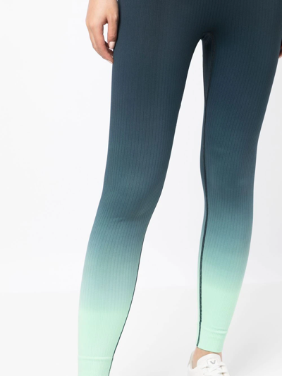 The Upside Seamless Gradient-effect Leggings In Blue