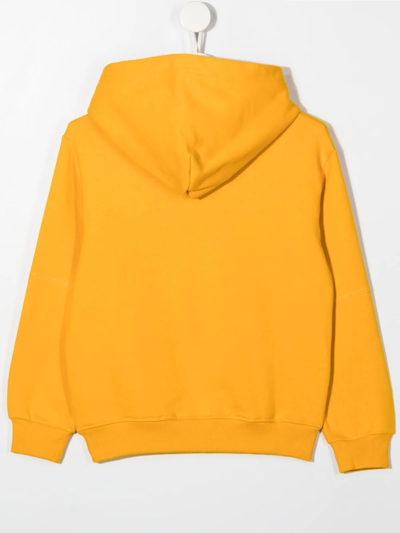 Shop Diesel Logo-print Jersey Hoodie In Orange