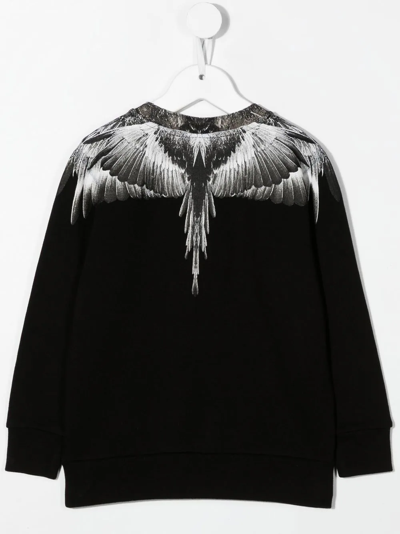 Shop Marcelo Burlon County Of Milan Wings-print Cotton Sweatshirt In Schwarz