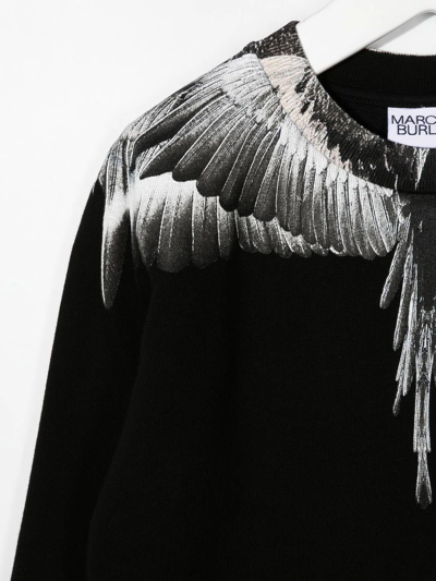Shop Marcelo Burlon County Of Milan Wings-print Cotton Sweatshirt In Schwarz