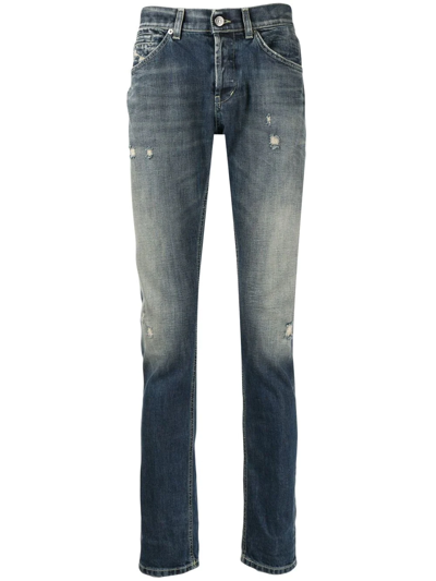 Dondup Faded Slim-fit Jeans In Blau