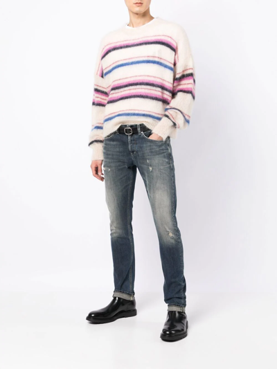 Dondup Faded Slim-fit Jeans In Blau
