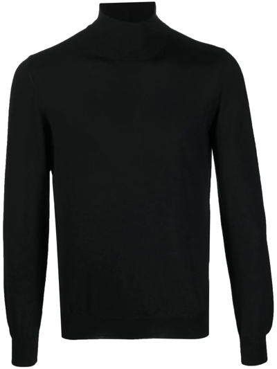 Shop Tagliatore Roll-neck Pullover Jumper In Black