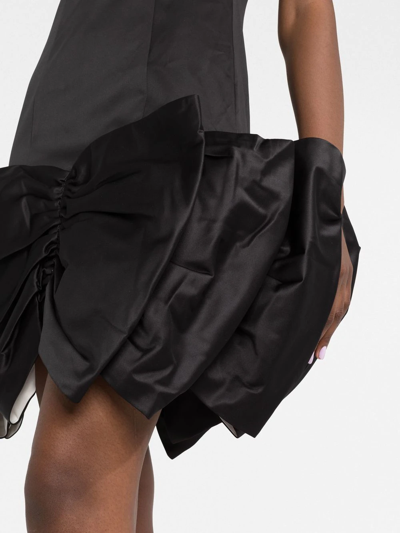 Shop Rotate Birger Christensen Leiza Oversized Bows Mini Dress In Black