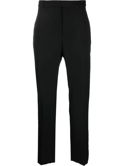 Saint Laurent Pressed-crease Straight-leg Trousers In Schwarz