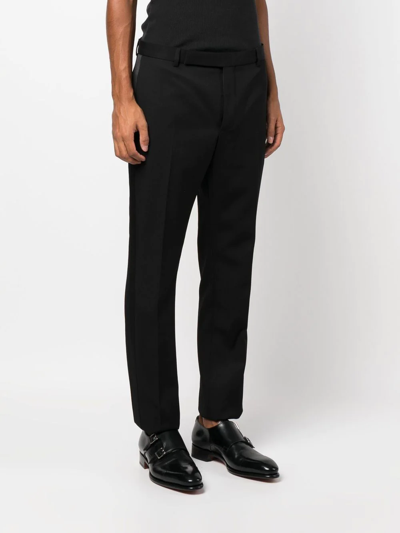 Saint Laurent Pressed-crease Straight-leg Trousers In Schwarz