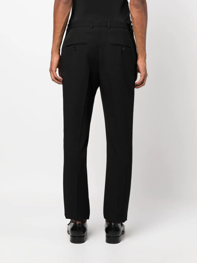 Saint Laurent Pressed-crease Straight-leg Trousers In Schwarz