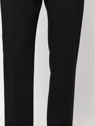 Saint Laurent Pressed-crease Straight-leg Trousers In Schwarz