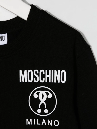 Shop Moschino Logo-print Crew-neck Sweatshirt In Schwarz