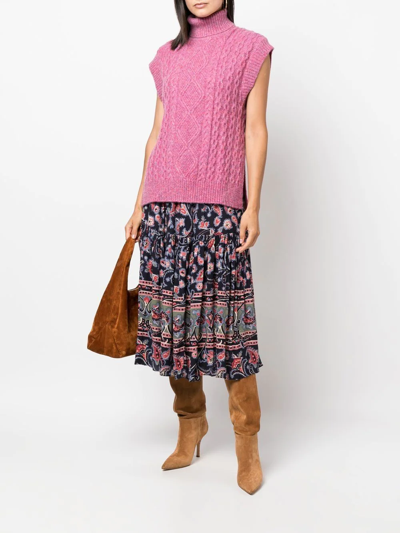 Shop Baum Und Pferdgarten Roll-neck Cable-knit Top In Rosa