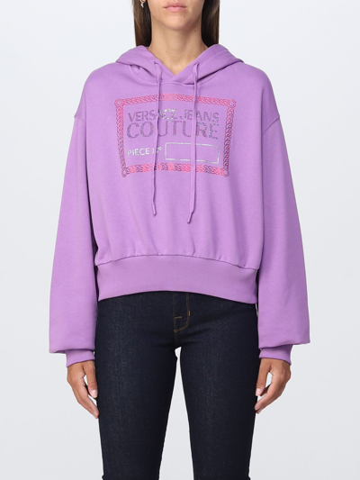Shop Versace Jeans Couture Sweatshirt  Woman In Violet
