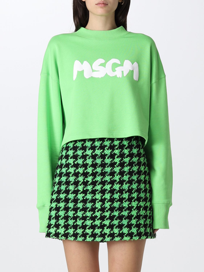 Shop Msgm Sweatshirt  Woman In Green