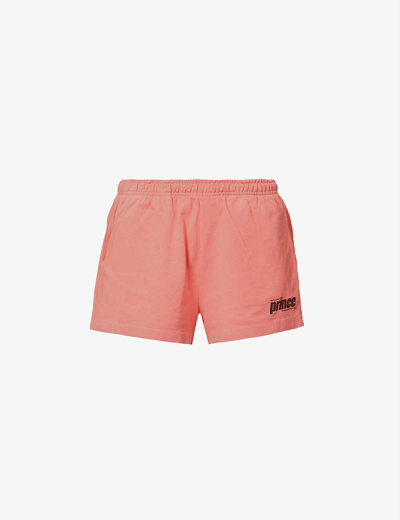 Shop Sporty And Rich Sporty & Rich X Prince Disco Cotton-jersey Shorts In Pink Black