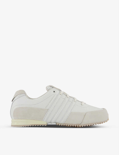 op gang brengen heks Riet Adidas Y3 Sprint Leather And Suede Low-top Trainers In Core White Orbit  Grey | ModeSens