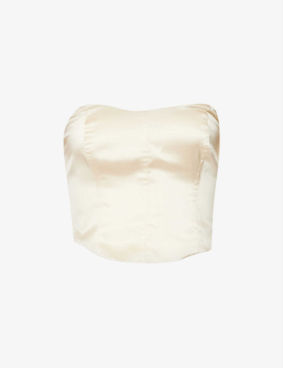 Shop Reformation July Sleeveless Silk Top In Ivory