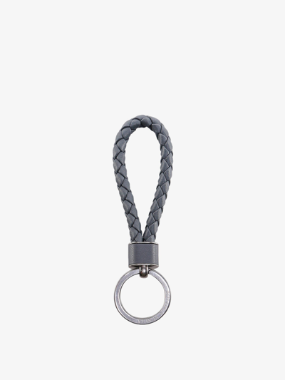 Shop Bottega Veneta Key Ring In Grey